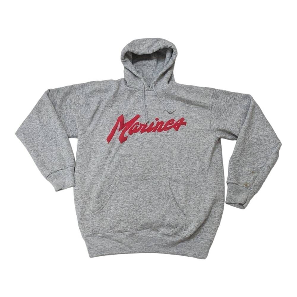 Vintage Marines Soffe Heavy Sweats‎ XL Hoodie USMC Gray USA Sweatshirt Pullover